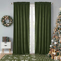 StangH Moss Green Christmas Holiday Curtains - Cozy Velvet Window Drapes for Bedroom, Soft Privacy Thermal Insulated Curtains for Living Room, W52 x L105, 2 Panels