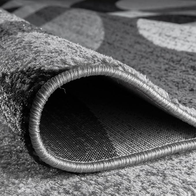 Rugshop Contemporary Abstract Circles Perfect for high Traffic Areas of Your Living Room,Bedroom,Home Office,Kitchen Runner Rug 2'7" x 8' Gray