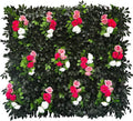 Sumery Expandable Fence Privacy Screen for Balcony Patio Outdoor,Decorative Faux Ivy Fencing Panel,Artificial Hedges (Single Sided Leaves) (4, Branches -Colorful Rose)