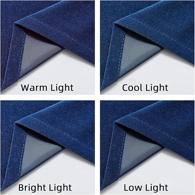 Joydeco Customized Velvet Curtains - Luxury Thermal Insulated Olive Royal Blue, Bedroom & Living Room, Rod Pocket, 1 Panel, Custom Size