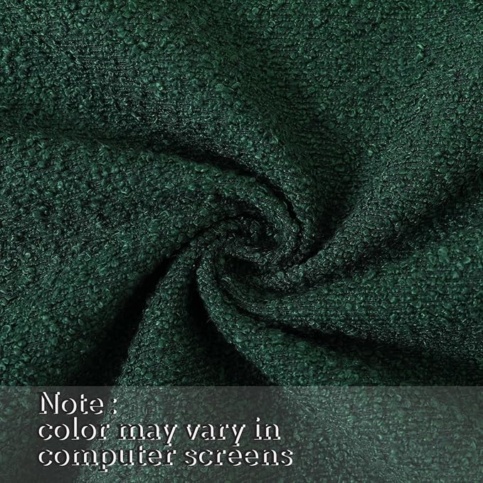 Jeneoo Hunter Green Decorative Square Thick Throw Pillow Covers Fine Textured Boucle Couch Cushion Cases for Livingroom Sofa Decor, Set of 2, 18 x 18 Inch