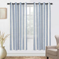 DriftAway Farmhouse Vertical Striped Linen Blend Textured Light Filtering Semi Sheer Curtains for Living Room Bedroom 72 Inches Long Drapes 2 Panels Broad Striped Jean Navy