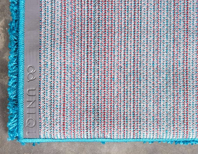 Unique Loom Solid Shag Collection Area Rug (6' 1" x 9' Rectangle, Turquoise)