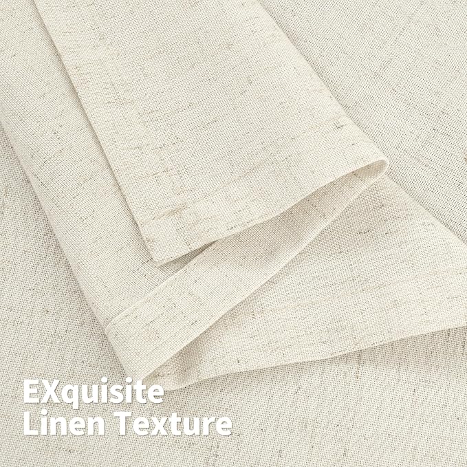 YoungsTex Natural Linen Curtains 72 Inch Length 2 Panels for Living Room, Light Filtering Window Drapes Semi Sheer with Grommet No See Through for Bedroom, 42 X 72 Inch