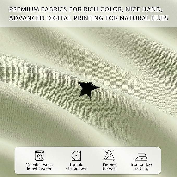 XiDi Green Curtains for Bedroom, Girls Room Blackout Curtains, Kids Room Darkening Curtains, Light Green Decor, 1 Panel Sage Green/52/72/1