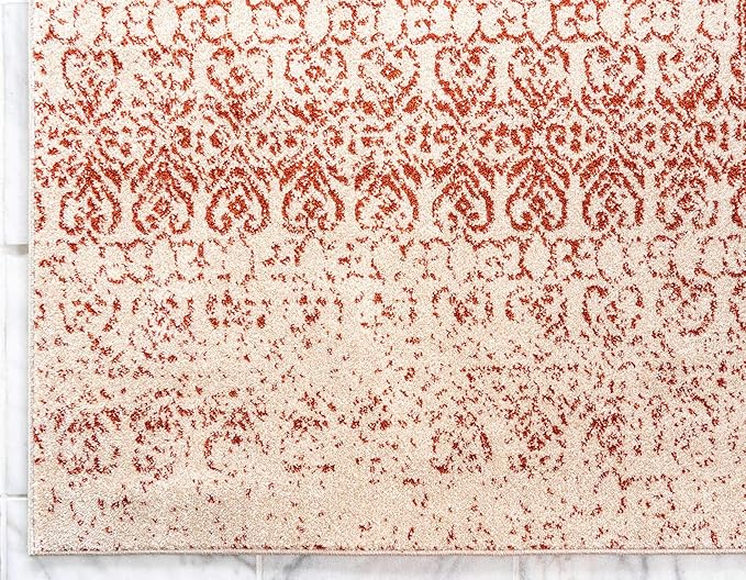 Unique Loom Del Mar Collection Area Rug - Jennifer (5' 3" x 8' Rectangle, Red/ Beige)