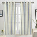 DriftAway Farmhouse Vertical Striped Linen Blend Textured Light Filtering Semi Sheer Curtains for Living Room Bedroom 54 Inches Long Drapes 2 Panels
