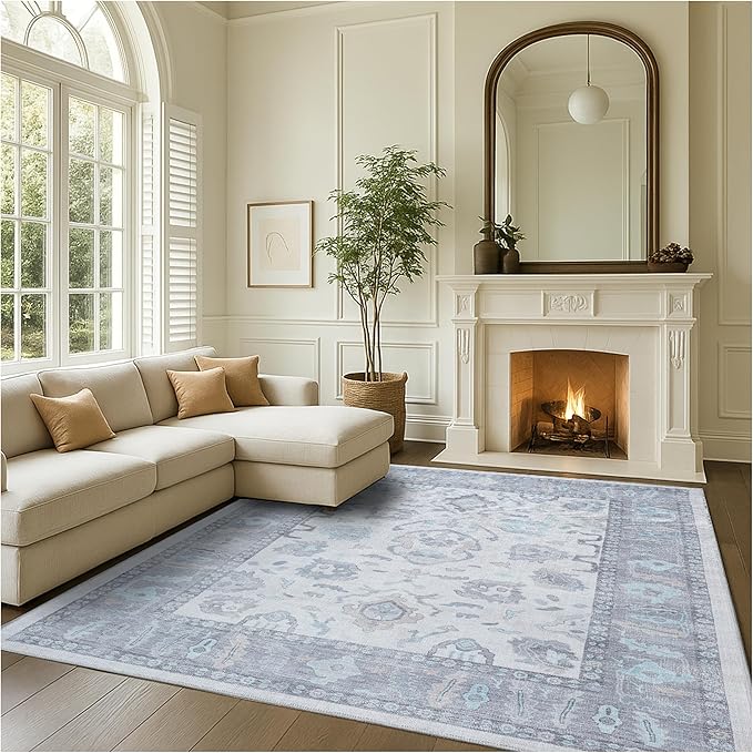 Fame Rugs Gray Modern Oushak Rug 2'6"x13, Vintage Turkish Colorful Oriental Antique Inspired Long Runner Rugs, Luxury Living Room Bedroom (384GB, 2'6" x 13')
