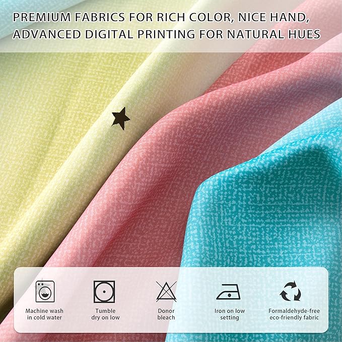 XiDi Dream Star Blackout Curtains for Kids Rooms Girl Princess Curtain for Daughter Bedroom Window (Pink Blue, W34 X L72)