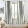 DriftAway Farmhouse Vertical Striped Linen Blend Textured Light Filtering Semi Sheer Curtains for Living Room Bedroom 63 Inches Long Drapes 2 Panels Broad Striped Linen Grey