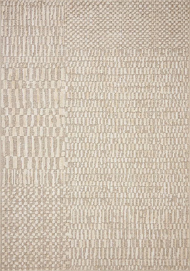 Loloi Amber Lewis Bexley Collection BEX-01 Natural/Birch 9' x 13' Area Rug Neutral, Textured, Living, Bedroom, Dining, Carpet