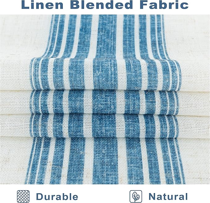 DriftAway Stripe 2 Panels Curtains Linen Blend Textured Window Privacy Light Filtering Drapes for Living Room Bedroom Grommet 84 Inch
