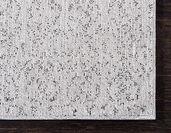 Unique Loom Del Mar Collection Area Rug - Jennifer (10' x 13' 1" Rectangle, Gray/ Black)