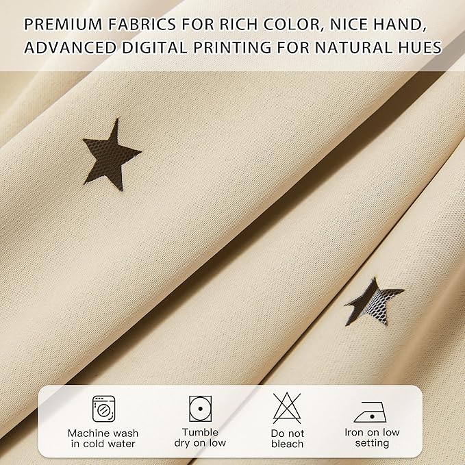 XiDi Curtains for Bedroom Decor Beige52/96/1