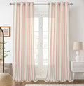 DriftAway Farmhouse Vertical Striped Linen Blend Textured Light Filtering Semi Sheer Curtains for Living Room Bedroom 96 Inches Long Drapes 2 Panels