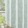 FMFUNCTEX Sage Green Floral Jacquard Blackout Curtains 108 Inches Long for Bedroom, Scroll Flower Chenille Farmhouse Curtains for Living Room Darkening Thermal Insulated Window Drapes 2 Panels