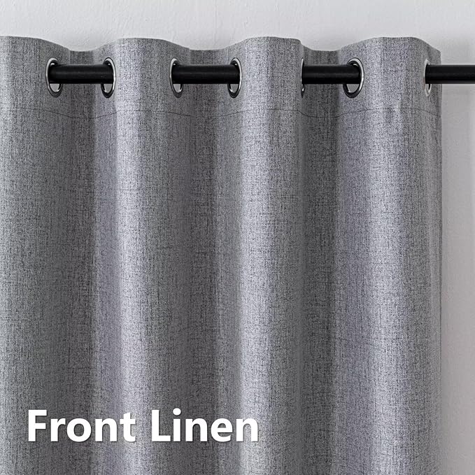 100% Blackout Curtains 84 Inch Length 2 Panels Set, Black Out Curtains for Living Room, Light Grey Thermal Insulated Grommet Drapes Bedroom Luxury Decor Privacy(70W × 84L inch, Light Grey)
