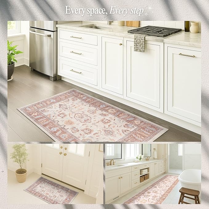 Fame Rugs Brown Modern Oushak Rug 9x12, Vintage Turkish Colorful Oriental Washable Antique Inspired Oversize Area Rugs, Luxury Living Room Bedroom (383BB, 9' x 12)