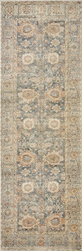 Loloi Margot Collection MAT-03 Ocean/Spice 5'-0" x 7'-6" Area Rug feat. CloudPile, No-Shed Easy Clean Large Patterned Area Rug for Living Room, Bedroom, Dining Area