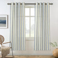 DriftAway Farmhouse Vertical Striped Linen Blend Textured Light Filtering Semi Sheer Curtains for Living Room Bedroom 63 Inches Long Drapes 2 Panels