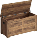 VASAGLE Storage Chest, Storage Bench with 2 Safety Hinges, Farmhouse Style, 15.7 x 39.4 x 18.1 Inches, for Entryway, Bedroom, Living Room, Honey Brown ULSB061K01