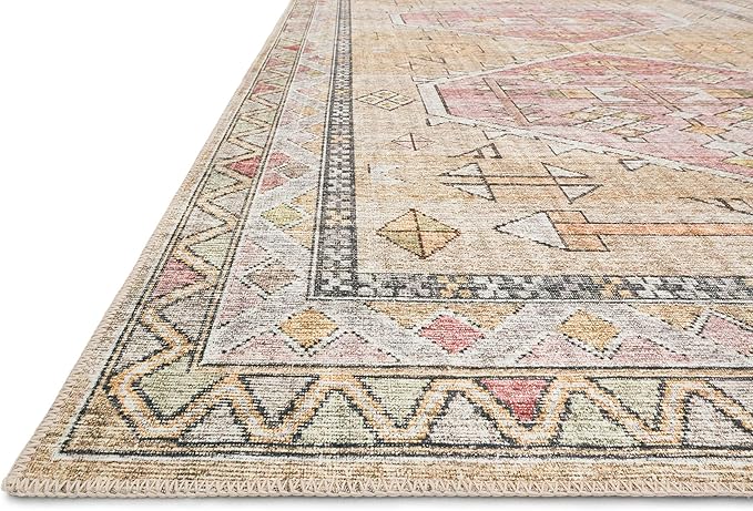 Loloi II Skye Collection SKY-04 Gold/Blush 2'-3" x 3'-9" Accent Rug