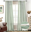 DriftAway Farmhouse Vertical Striped Linen Blend Textured Light Filtering Semi Sheer Curtains for Living Room Bedroom 108 Inches Long Drapes 2 Panels Broad Striped Linen Loden Green