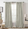 DriftAway Farmhouse Vertical Striped Linen Blend Textured Light Filtering Semi Sheer Curtains for Living Room Bedroom 84 Inches Long Drapes 2 Panels Broad Striped Linen Black