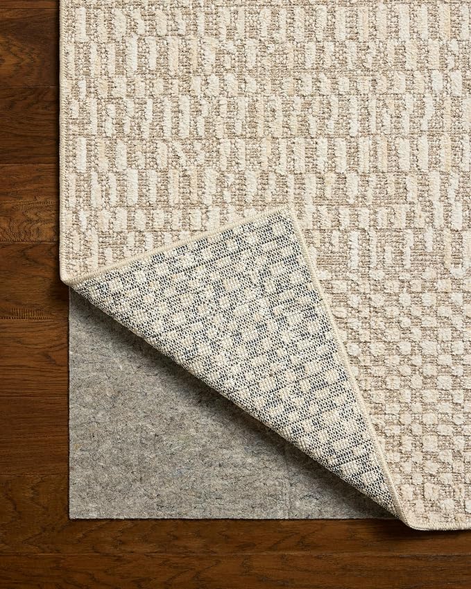 Loloi Amber Lewis Bexley Collection BEX-01 Natural/Birch 2'-7" x 4' Accent Rug Neutral, Textured, Living, Bedroom, Dining, Carpet