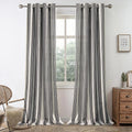 DriftAway Farmhouse Vertical Striped Linen Blend Textured Light Filtering Semi Sheer Curtains for Living Room Bedroom 96 Inches Long Drapes 2 Panels Broad Striped Black