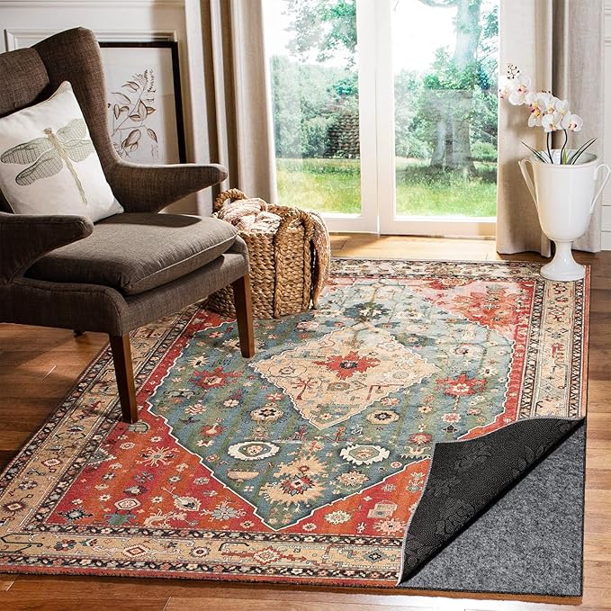 Waterproof Rug Pad, 2x3 Ft Under Area Rug Carpet Pad, Non Slip Rug Pads for All Floors and Hardwood Floors Finishes, Keep Carpets in Place Soft and Prevent Rug from Wrinkling or Buckling