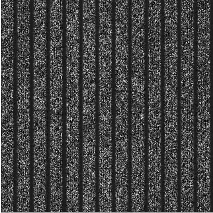 Ottomanson 2'7" x 31' Hallway Runner with Scraper Pile - Extra Durable Non-Slip Rug Mat for Indoor & Outdoor Use - Ideal for Kitchen, Entryway & Garage - High-Traffic Carpet, Black
