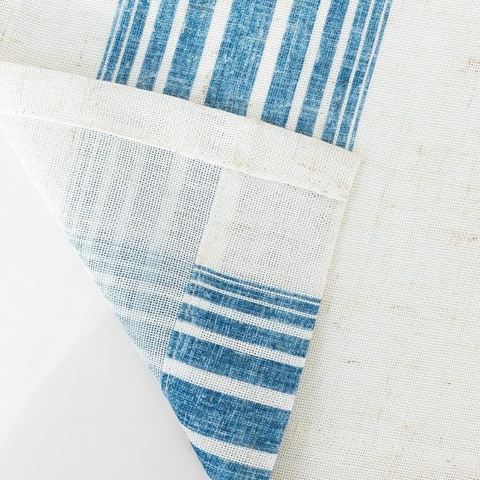 DriftAway Stripe 2 Panels Curtains Linen Blend Textured Window Privacy Light Filtering Drapes for Living Room Bedroom Grommet 84 Inch