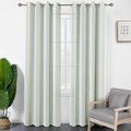 DriftAway Farmhouse Vertical Striped Linen Blend Textured Light Filtering Semi Sheer Curtains for Living Room Bedroom 108 Inches Long Drapes 2 Panels Broad Striped Green