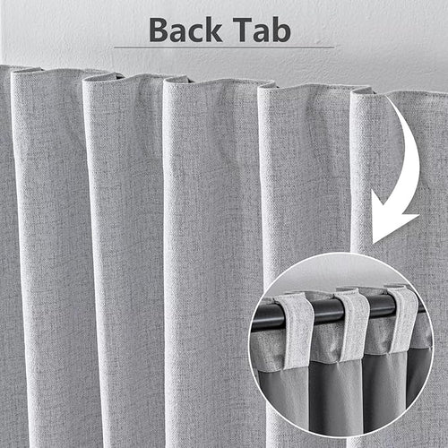 100% Blackout Curtains for Living Room, 72 Inch Curtains 2 Panel Set Light Blocking, Back Tab & Rod Pocket Thermal Insulated Drapes Bedroom Windows Home Decor(52W × 72L inch, Off-White)