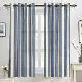 DriftAway Farmhouse Vertical Striped Linen Blend Textured Light Filtering Semi Sheer Curtains for Living Room Bedroom 54 Inches Long Drapes 2 Panels Broad Striped Dark Navy