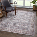 Bloom Rugs Washable 6' x 9' Rug - Brown/Dark Gray Traditional Area Rug for Living Room, Bedroom, Dining Room, and Kitchen - Exact Size: 6' x 9'