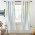 DriftAway Farmhouse Vertical Striped Linen Blend Textured Light Filtering Semi Sheer Curtains for Living Room Bedroom 63 Inches Long Drapes 2 Panels Linen Navy