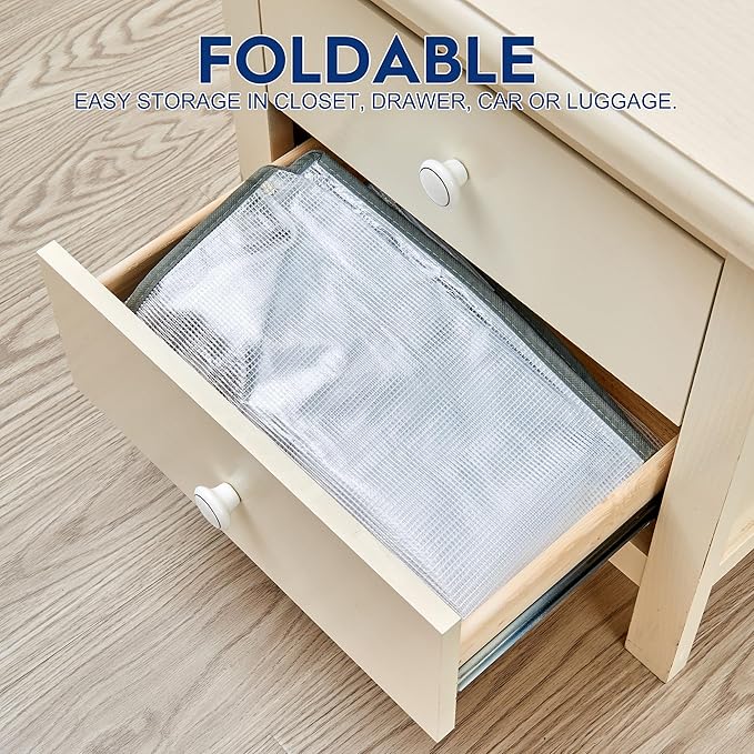80L Clear Large Storage Bag, Clothes Storage Containers for Organizing Closet, Bedroom, Underbed, Comforters, Clothing, Blankets, Pillow, Foldable Organizer with Sturdy Handle and Zippers (4)