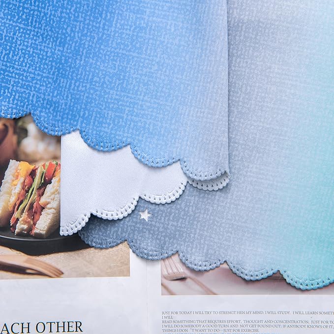 XiDi Curtains for Bedroom Decor, Rainbow BluGrenGrey-52-90