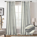 DriftAway Farmhouse Vertical Striped Linen Blend Textured Light Filtering Semi Sheer Curtains for Living Room Bedroom 96 Inches Long Drapes 2 Panels Broad Striped Linen Grey