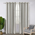DriftAway Farmhouse Vertical Striped Linen Blend Textured Light Filtering Semi Sheer Curtains for Living Room Bedroom 96 Inches Long Drapes 2 Panels Broad Striped Gray