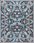 Gertmenian Indoor Boho Area Rug | Home Decor for Entryway, Bedroom, Living Room, Office, Kitchen | Non Slip, Soft, Printed Accent Rugs | Altair, Navy, 6x9 Medium, 24512