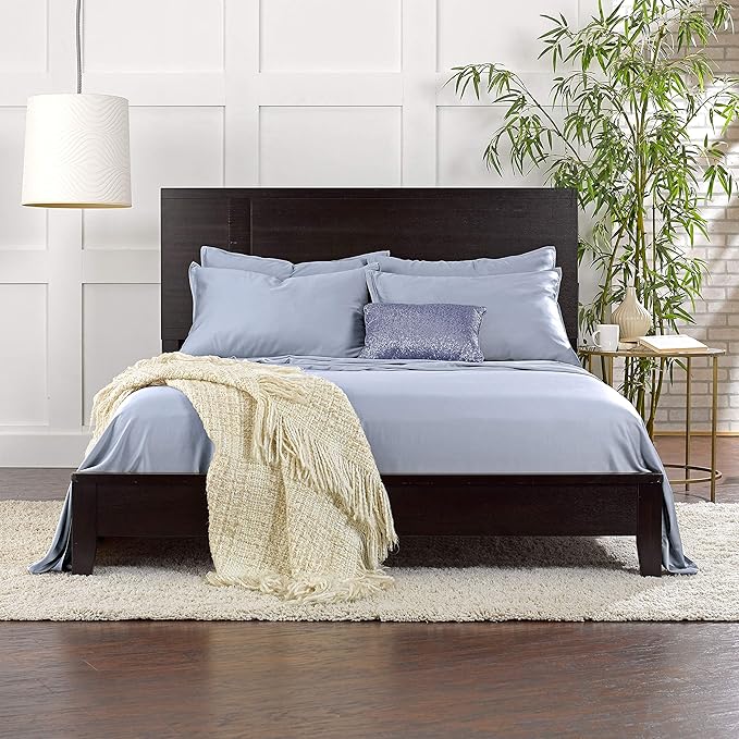 Pure Bamboo California King Sheets, Genuine 100% Organic Viscose Derived from Bamboo Bed Sheet Set, Soft & Cooling, Double Stitching, 2 Year Quality Promise (California King, Sterling Blue)