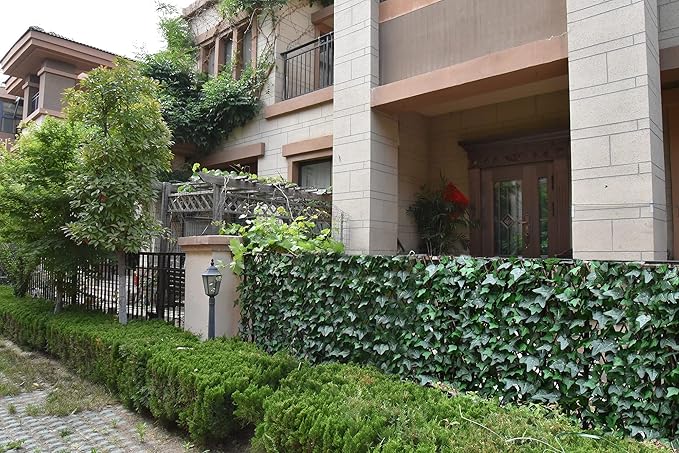 Sumery Expandable Fence Privacy Screen for Balcony Patio Outdoor,Decorative Faux Ivy Fencing Panel,Artificial Hedges (Single Sided Leaves) (1, Green-Ivy)