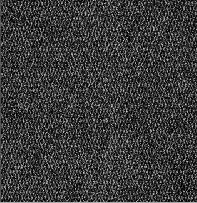 Ottomanson Commercial Scrape Rib Entry Mat – Heavy Duty Ribbed Floor Mat for High Traffic – Non Slip Rubber Back, Waterproof – Indoor Outdoor Use for Offices, Schools, Lobbies, 2' x 38', Black