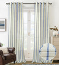 DriftAway Farmhouse Vertical Striped Linen Blend Textured Light Filtering Semi Sheer Curtains for Living Room Bedroom 120 Inches Long Drapes 2 Panels