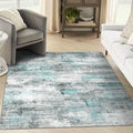 6x9 Area Rug, Ultra-Soft Washable Rug for Living Room, Dinner Room, Bedroom, Non-Slip Modern Abstract Rug, Indoor Carpet Large Area Rug, Teal
