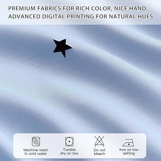 XiDi Blue Curtains for Bedroom, Girls Room Blackout Curtains, Kids Room Darkening Curtains, Light Blue Decor, 1 Panel Light Blue/52/63/1