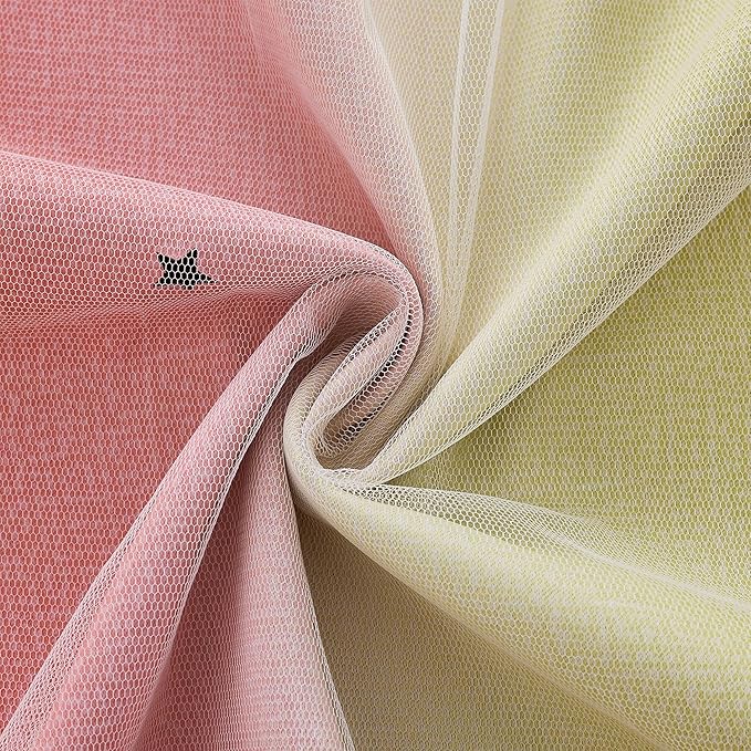 XiDi Curtains for Bedroom Decor, Rainbow Pink PurpleYellow52/54/1
